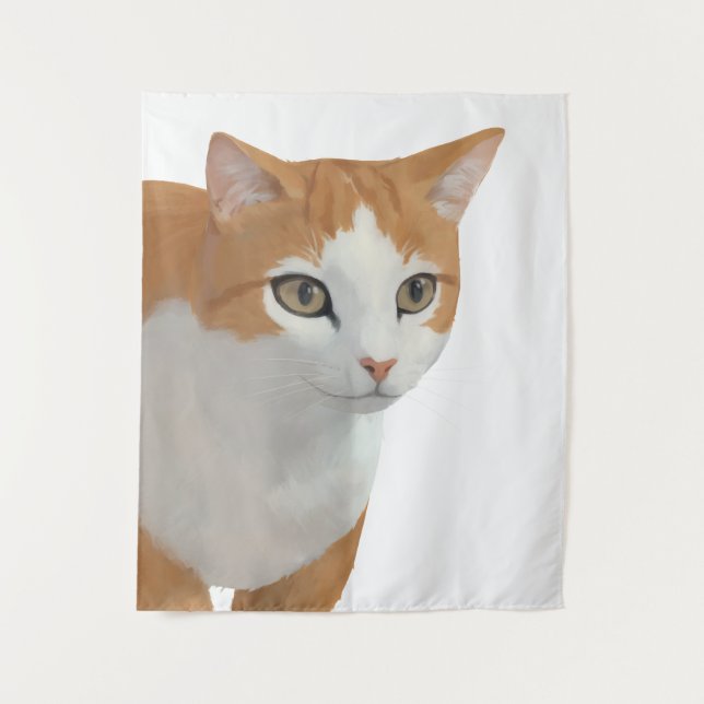 Reizende getigerte Katzenkunst Wandteppich (Vorderseite)