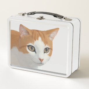 Reizende Ginger-Katzen-Kunst Metall Brotdose