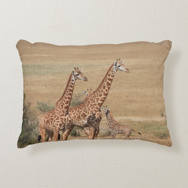 Reizende Giraffen-Familie Dekokissen (Vorderseite)