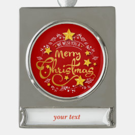 Reizende Handbeschriftung Banner-Ornament Silber