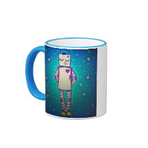 Reizende Mädchen-Roboter-Kaffee-Tasse