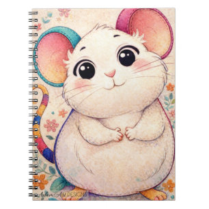 Reizende Pastell-Maus-Illustration Süße Kawaii Notizblock