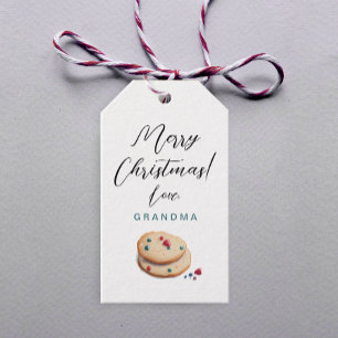 Reizende Retro-Weihnachtsplätzchen Aquarell Geschenkanhänger