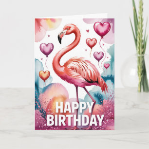 Reizende rosa Flamingo-Geburtstagskarte Karte