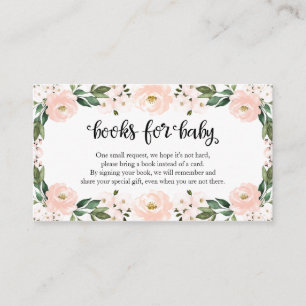 Reizende rosa florale Baby Shower Bücher für Baby Begleitkarte