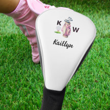 Reizende rosa Golfbag mit personalisiertem Monogra