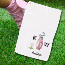 Reizende rosa Golfbag personalisiert mit Monogramm