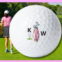Reizende rosa Golftasche personalisiert mit Monogr