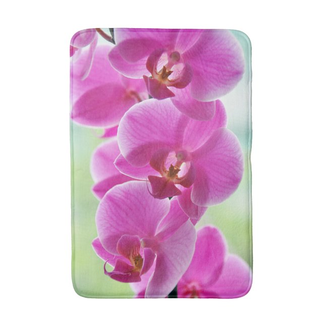 Reizende rosa Orchideen Badematte (Vorderseite Vertikal)
