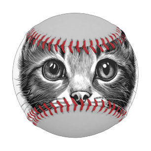 Reizende Skizze einer jungen Katze Baseball