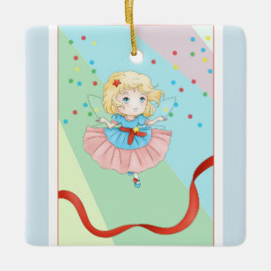 Reizende Weihnachtsfee Keramikornament