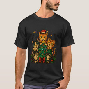 Reizende Weihnachtskätzchen Festlicher Baum Katze T-Shirt
