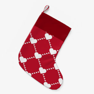 Reizende weiße Herzen Kleiner Weihnachtsstrumpf