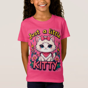 Reizende weiße Kätzchen-Illustration T-Shirt