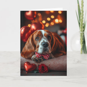 Reizender Basset Hound Valentinstag Karte