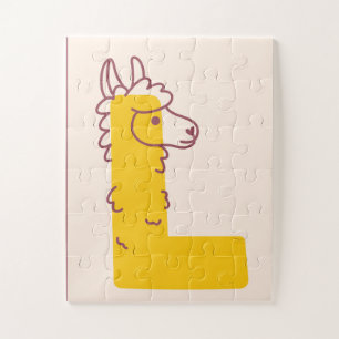 Reizender Buchstabe "L" Lama-Alphabet-Kunst