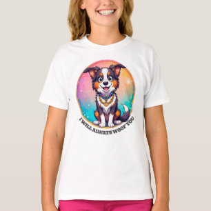 Reizender Cartoon-Welpe mit hellen Augen T-Shirt