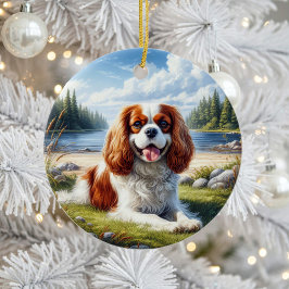 Reizender Cavalier King Charles Spaniel Erinnerung Keramik Ornament