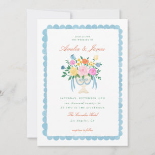 Reizender Charme handgemalte florale Hochzeitseinl Einladung