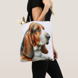 REIZENDER DREIFARBIGER BASSET-HOUND-HUND TASCHE