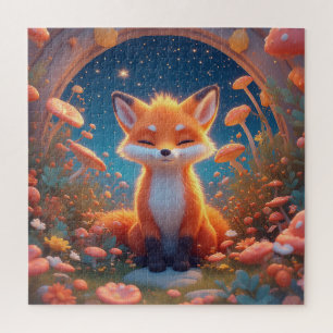Reizender Fuchs, der mitten in einem Fantasy-Wald