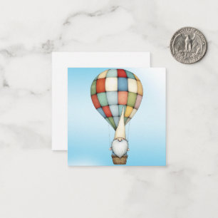 Reizender Gnom im Heißluftballon Notizkarte Mitteilungskarte