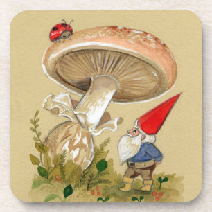 Reizender Gnom und Marienkäfer Pilz Untersetzer