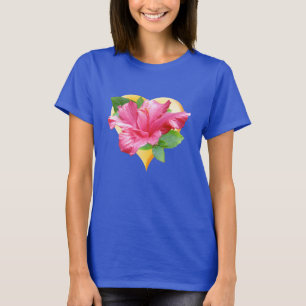 Reizender Hibiskus-Herz-T - Shirt