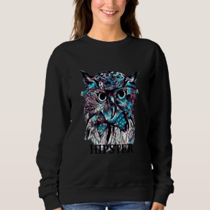 Reizender Hipster-Kauz mit Fliege Abstract Bohemia Sweatshirt