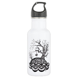Reizender Hügel-verwickelte Herz-Baumillustration Trinkflasche
