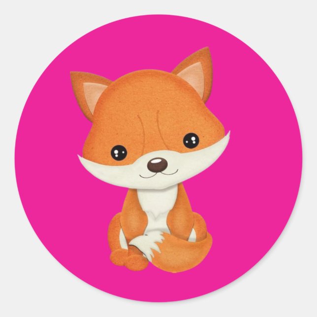 Reizender Kawaii Fuchs Aufkleber (Vorderseite)
