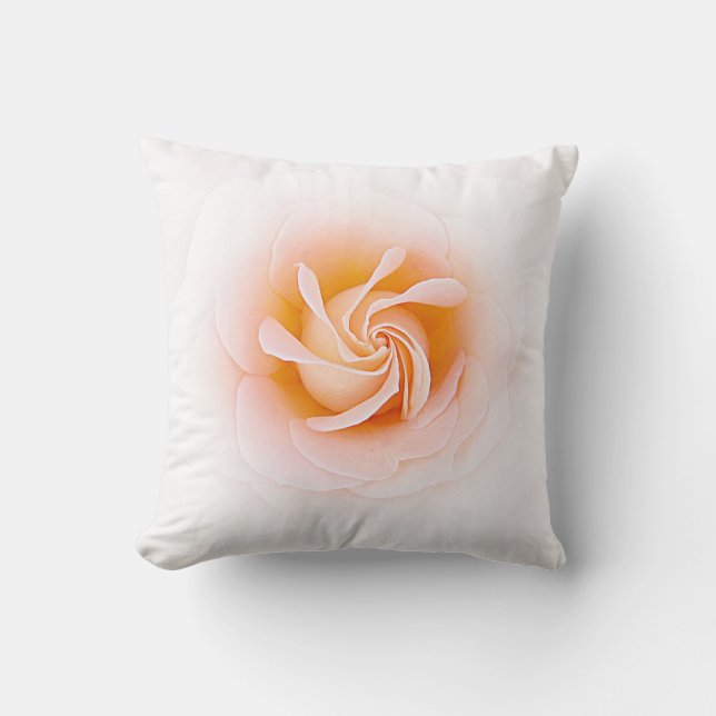 Reizender Pfirsich farbige Rose Kissen (Vorderseite)
