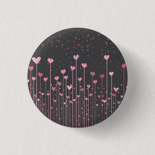 Reizender rosa Button-Knopf Herzenvalentines Tages Button