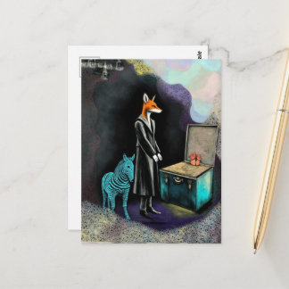 Reizender Rotfuchs und eine Zebra-Fantasy Postkarte