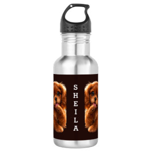 Reizender Ruby Cavalier Spaniel Edelstahlflasche