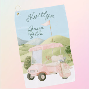 Reizender weicher rosa Golf Gal Cart Kursname Golfhandtuch