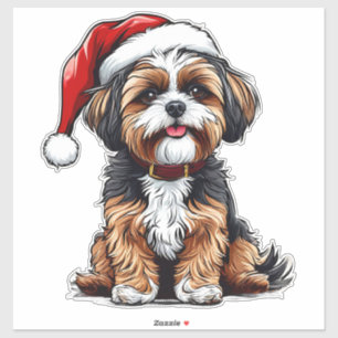 Reizender Weihnachtshund Aufkleber