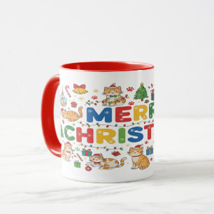 Reizender Weihnachtskatzen-Mug-Geschenk für Katzen Tasse