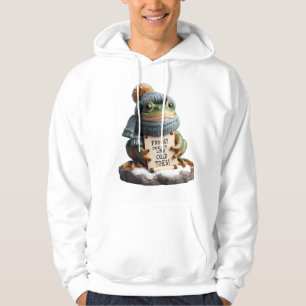 Reizender Winterfrosch in Strickwaren: Kalte Zehen Hoodie
