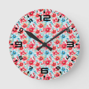 Reizendes Bouquet Ranya Muster-65292 Runde Wanduhr