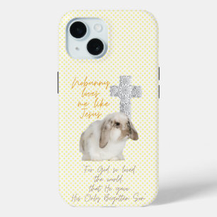 Reizendes christliches gelbes Punkt-Hasen-Blumenkr Case-Mate iPhone Hülle