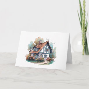 Reizendes Cottage-Haus - leere Notizkarten Karte