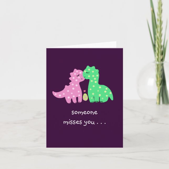 "Reizendes Dinos" - 'jemand Fräulein You' Karte (Vorderseite)