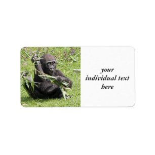 Reizendes Gorilla-Baby Adressaufkleber