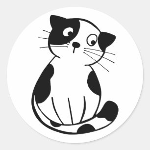 Reizendes Katzen-Themen-Sticker, hergestellt für p Runder Aufkleber