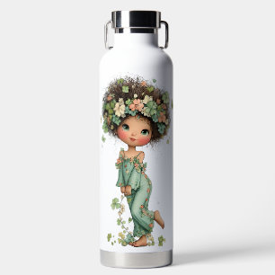 REIZENDES KLEINES IRISCHES MÄDCHEN MIT BRAUNEN LOC TRINKFLASCHE