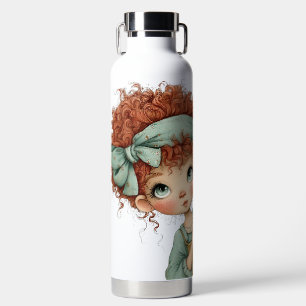 REIZENDES KLEINES IRLÄNDISCHES MÄDCHEN MIT ROTEN L TRINKFLASCHE