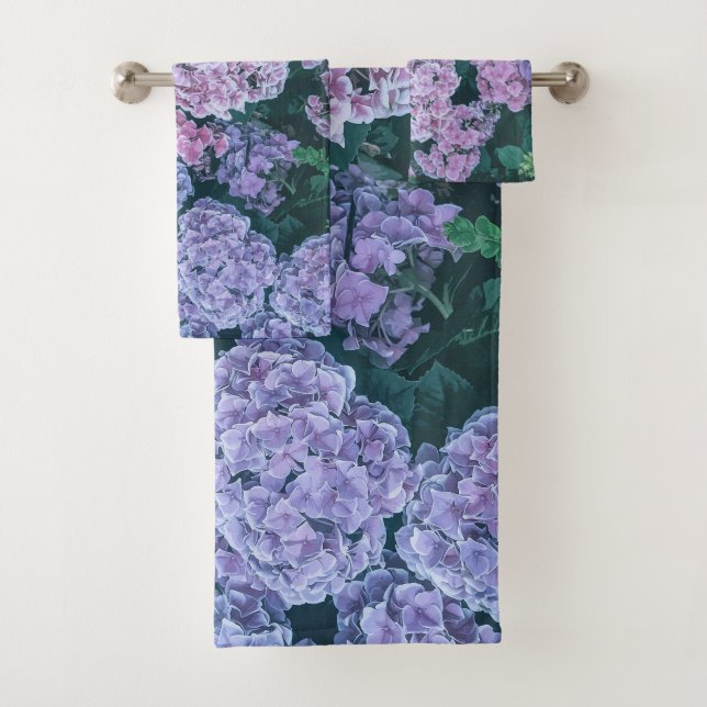 Reizendes lila und rosa Blumen| Tuch-Set Badhandtuch Set (Insitu)