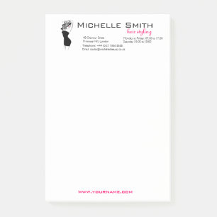 Reizendes Mädchen mit dem gewelltes Haar Post-it Klebezettel