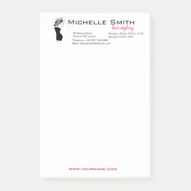 Reizendes Mädchen mit dem gewelltes Haar Post-it Klebezettel (Vorderseite)